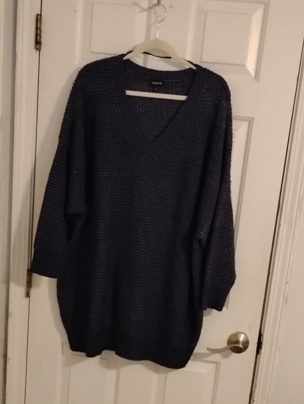 torrid Navy V-Neck Oversized Knit Sweater